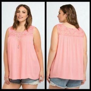 Torrid Crochet Floral Blouse